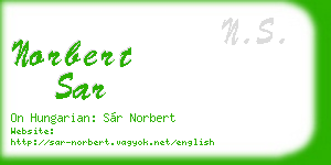 norbert sar business card